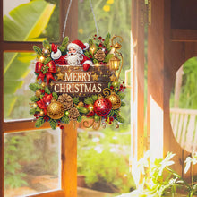 Lade das Bild in den Galerie-Viewer, Weihnachts-Holz-Anhänger mit einseitigem Diamant
