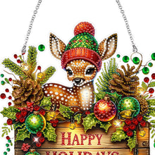 Lade das Bild in den Galerie-Viewer, Weihnachts-Holz-Anhänger mit einseitigem Diamant
