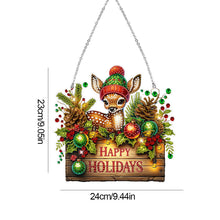 Lade das Bild in den Galerie-Viewer, Weihnachts-Holz-Anhänger mit einseitigem Diamant
