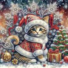 Lade das Bild in den Galerie-Viewer, Weihnachtskatze-Partial Special Diamond Painting-30x30cm
