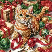 Lade das Bild in den Galerie-Viewer, Weihnachtskatze-Partial Special Diamond Painting-30x30cm
