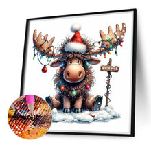 Lade das Bild in den Galerie-Viewer, Weihnachtshirsch-Full Round Diamond Painting-30*30cm
