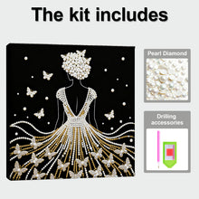 Lade das Bild in den Galerie-Viewer, Elegant – Teilweises Pearl Painting Set mit Rahmen-25x25cm
