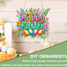 Lade das Bild in den Galerie-Viewer, Frohe Ostern Kranz - Einseitig - Diamant-Anhänger
