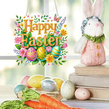Lade das Bild in den Galerie-Viewer, Frohe Ostern Kranz - Einseitig - Diamant-Anhänger
