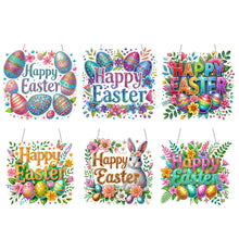 Lade das Bild in den Galerie-Viewer, Frohe Ostern Kranz - Einseitig - Diamant-Anhänger
