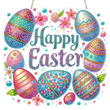 Lade das Bild in den Galerie-Viewer, Frohe Ostern Kranz - Einseitig - Diamant-Anhänger
