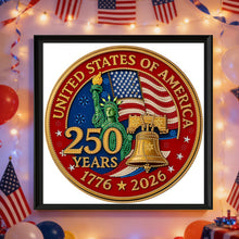 Lade das Bild in den Galerie-Viewer, Independence Day 250th Anniversary-Partial Special Diamond Painting-30x30cm
