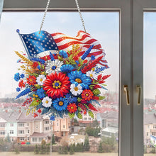 Lade das Bild in den Galerie-Viewer, Nationalflagge und Blumen - Einseitig - Diamant-Anhänger
