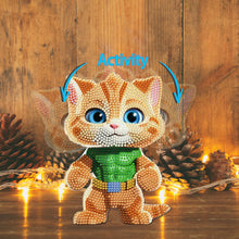 Lade das Bild in den Galerie-Viewer, Beige Katze - Einseitig - Acryl-Diamant-Tischornament
