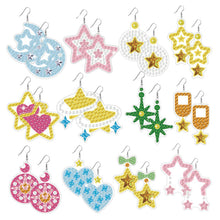 Lade das Bild in den Galerie-Viewer, 12 Paar Niedliche Cartoon Ohrringe - DIY Diamant Painting Ohrringe Set

