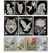Lade das Bild in den Galerie-Viewer, Blumen und Katze - DIY Diamant Painting Notizbuch 50 Seiten
