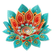 Lade das Bild in den Galerie-Viewer, Lila Lotos-A - Diamant-Kerzenhalter - Diamant-Tischornament
