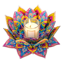 Lade das Bild in den Galerie-Viewer, Lila Lotos-A - Diamant-Kerzenhalter - Diamant-Tischornament
