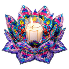 Lade das Bild in den Galerie-Viewer, Lila Lotos-A - Diamant-Kerzenhalter - Diamant-Tischornament
