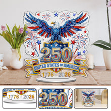 Lade das Bild in den Galerie-Viewer, 250. Jubiläum der USA - Einseitig - Acryl-Diamant-Tischornament
