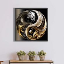 Lade das Bild in den Galerie-Viewer, Dragon Yin Yang Symbol - Runde Bohrer Diamond painting
