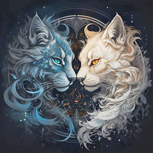 Lade das Bild in den Galerie-Viewer, Schwarze weiße Katze -Voll Diamond Painting 30*30CM
