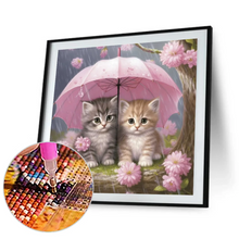 Lade das Bild in den Galerie-Viewer, Regenschirmkätzchen -Voll Diamond Painting 40*40CM
