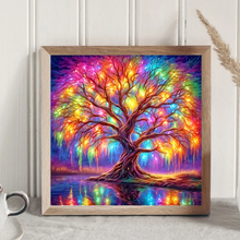 Lade das Bild in den Galerie-Viewer, Buntes Baumleben-volles rundes Diamond Painting 30*30CM
