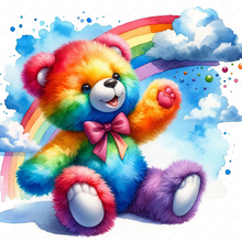 Lade das Bild in den Galerie-Viewer, Regenbogenbär-Voll rund Diamond Painting- 30*30
