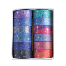 Lade das Bild in den Galerie-Viewer, 12/24 rollen Klebeband Wiederverwendbare Blume/Sternennacht/Van gogh Washi Tape Set Kunstwerk Dekorative Band
