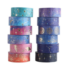 Lade das Bild in den Galerie-Viewer, 12/24 rollen Klebeband Wiederverwendbare Blume/Sternennacht/Van gogh Washi Tape Set Kunstwerk Dekorative Band
