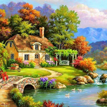 Lade das Bild in den Galerie-Viewer, (Mehrere Größen rund/quadratisch) Entspannendes Dorf - Diamond painting
