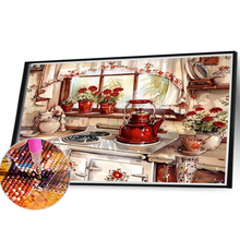 Lade das Bild in den Galerie-Viewer, Warme Küche-Voll Round Diamond Painting-40x30cm
