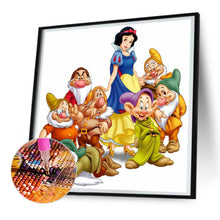 Lade das Bild in den Galerie-Viewer, Schneewittchen und die Zwerge- Diamond Painting-30x30cm
