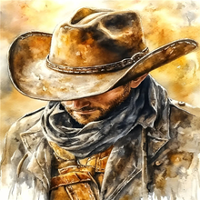 Lade das Bild in den Galerie-Viewer, Cowboy-Voll Round Diamond Painting-40x30cm

