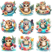 Lade das Bild in den Galerie-Viewer, Summer Swimming Owl-voller Round Diamond Painting-30x30cm

