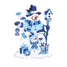 Lade das Bild in den Galerie-Viewer, Weihnachts-Schneemann, einseitig gebohrt, Diamant-Desktop-Ornament
