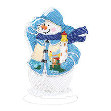 Lade das Bild in den Galerie-Viewer, Weihnachts-Schneemann, einseitig gebohrt, Diamant-Desktop-Ornament
