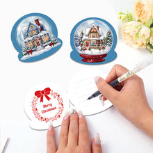 Lade das Bild in den Galerie-Viewer, 5 Stück/Set Weihnachtshaus-Diamant-Grußkarten
