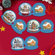 Lade das Bild in den Galerie-Viewer, 5 Stück/Set Weihnachtshaus-Diamant-Grußkarten
