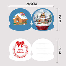 Lade das Bild in den Galerie-Viewer, 5 Stück/Set Weihnachtshaus-Diamant-Grußkarten
