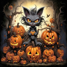 Lade das Bild in den Galerie-Viewer, Halloween-Vollrund-Diamantgemälde-30x30cm
