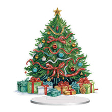 Lade das Bild in den Galerie-Viewer, Weihnachtsbaum – einseitig gebohrt – Diamant-Desktop-Ornament aus Holz
