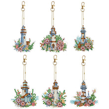 Lade das Bild in den Galerie-Viewer, 6 Teile/satz Blume/Tier-Double Side Drill-Diamant Schlüsselanhänger
