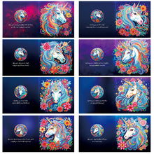 Lade das Bild in den Galerie-Viewer, 8 Stück/Set Einhorn-Diamant-Grußkarten
