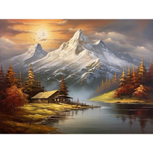Lade das Bild in den Galerie-Viewer, Snow Mountain Woods-Voller Diamond Painting-40x30cm

