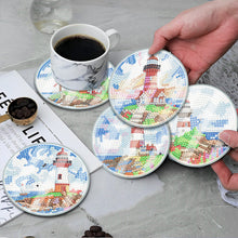 Lade das Bild in den Galerie-Viewer, 6 Stück/Set-Leuchtturm-Acrylic Waterproof Diamond Coaster
