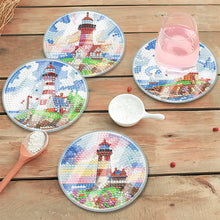 Lade das Bild in den Galerie-Viewer, 6 Stück/Set-Leuchtturm-Acrylic Waterproof Diamond Coaster
