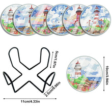 Lade das Bild in den Galerie-Viewer, 6 Stück/Set-Leuchtturm-Acrylic Waterproof Diamond Coaster
