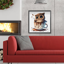 Lade das Bild in den Galerie-Viewer, (Mehrere Größen Round/Square) Teetasse Eule-Voller Diamond Painting
