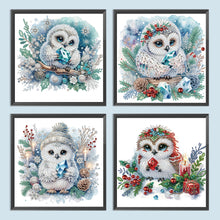 Lade das Bild in den Galerie-Viewer, Eule – Teilweise spezielles Diamantgemälde – 30 x 30 cm
