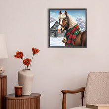 Lade das Bild in den Galerie-Viewer, Pferde in der Schneeszene-Voller Diamond Painting-30x30cm

