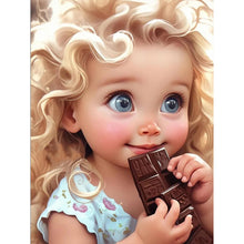 Lade das Bild in den Galerie-Viewer, Curly Hair Big Eyed Girl-Full Round/Square Diamond Painting-30x40cm/40x50cm/50x70cm
