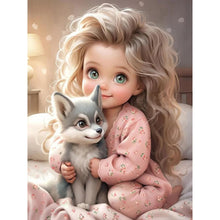 Lade das Bild in den Galerie-Viewer, Curly Hair Big Eyed Girl-Full Round/Square Diamond Painting-30x40cm/40x50cm/50x70cm
